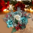 thumbnail image 5 of Christmas Wreath Decorations with Pine Cones And Berries To Decorate Candle Holders, Decorations Table Centerpiece, Artificial Red Berry＆Snowy Candle Garland, Christmas Candle Rings Wreath, 5 of 7