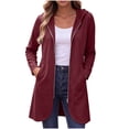 thumbnail image 2 of Chiccall Women's Fleece Lined Longline Zip Up Hoodie Cardigan Drawstring Hood Mid-Length Oversized Long Sleeve Loose Sweat Coat with Side Pockets, 2 of 9