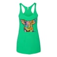 thumbnail image 3 of Wild Bobby, Dean Russo The Pig Animal Lover Tri-Blend Racerback Tank Top, Envy, Medium, 3 of 6