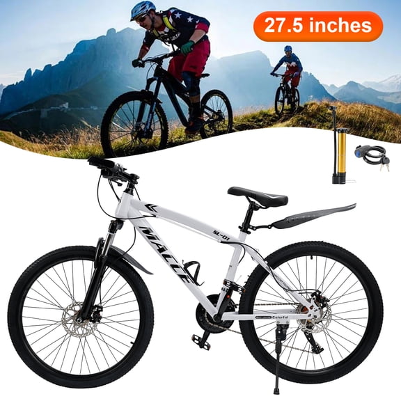 27.5" White 27 speed double disc brake Suspension Fork mountain bike MTB adults