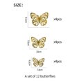 thumbnail image 6 of XMMSWDLA Wall Decorations 12pcs 3d Metal Texture Hollow Butterfly Wall Stickergold Stick On Wallpaper, 6 of 6