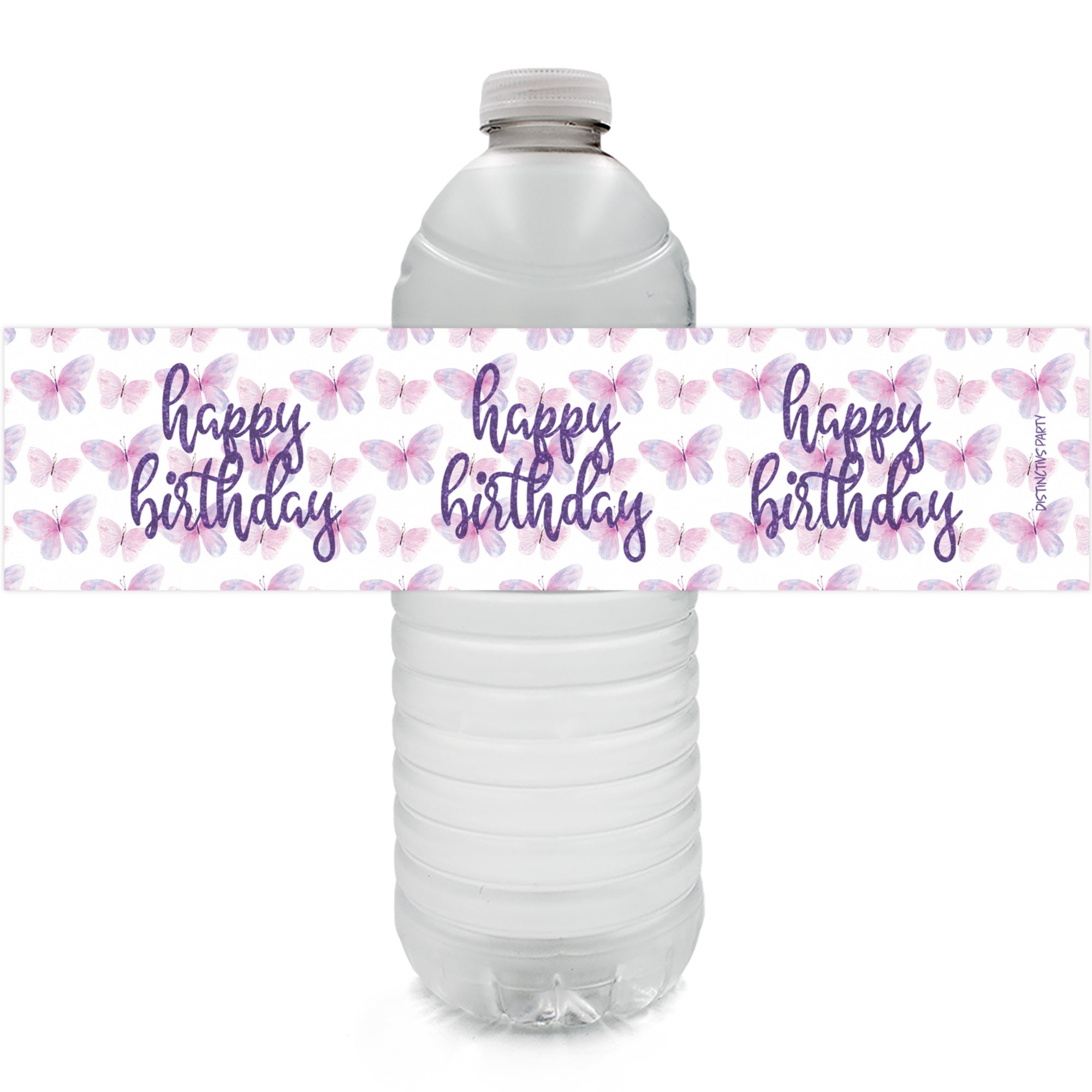 Butterfly Birthday Water Bottle Labels Purple Butterfly Wishes 24