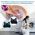 thumbnail image 3 of Sonducket 2 piezas exquisitas artesanías sujetadores de entrenamiento para niñas ropa interior fina elástica y a prueba de arañazos Ropa interior Negro 2 piezas, 3 of 6