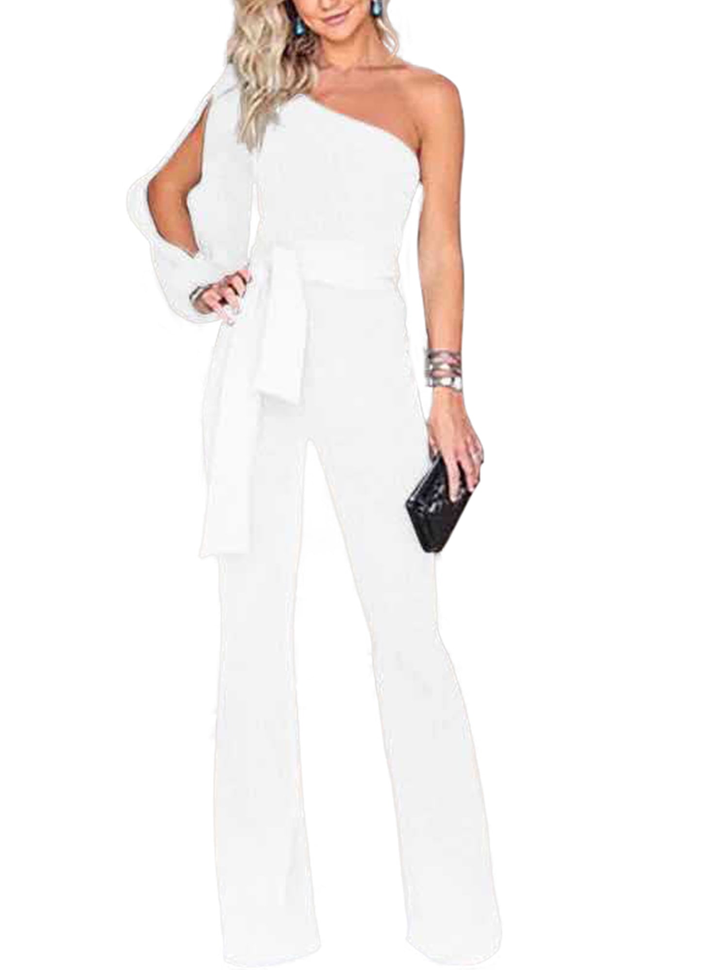 white long pants romper