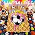 thumbnail image 3 of Erosebridal Soccer Ball Full Size Sheets, Cute Sport Bed Sheets for Girls and Boys, 4-Piece, 1 Flat Sheet, 1 Fitted Sheet and 2 Pillowcases, 3 of 6