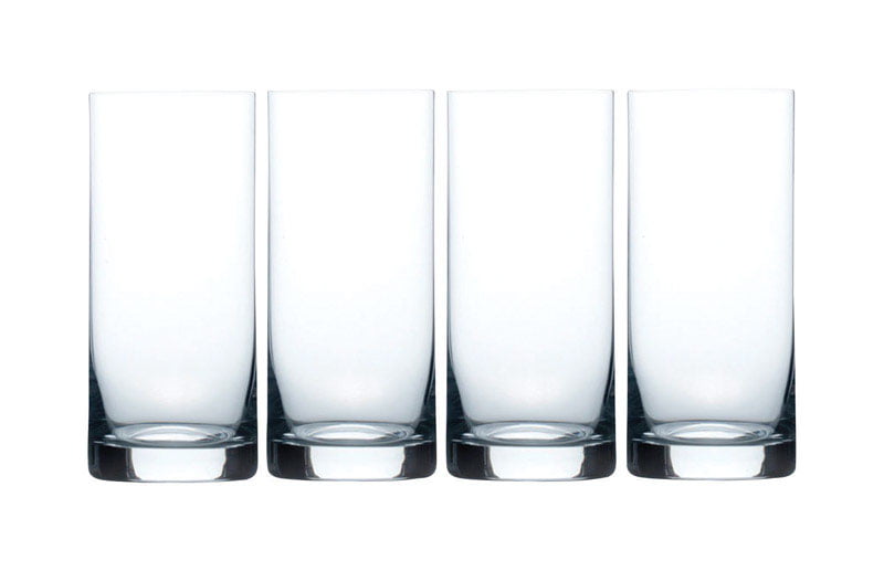 Clovelly Tall Highball Glasses Set of 8 12 Ounce Cups Textured Designer... 