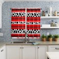 thumbnail image 4 of Cow Pattern Striped Red Small Curtain Rod Pocket Short Curtains Half Drapes Partition Cabinet Door Window Curtains Home Decor, 4 of 6