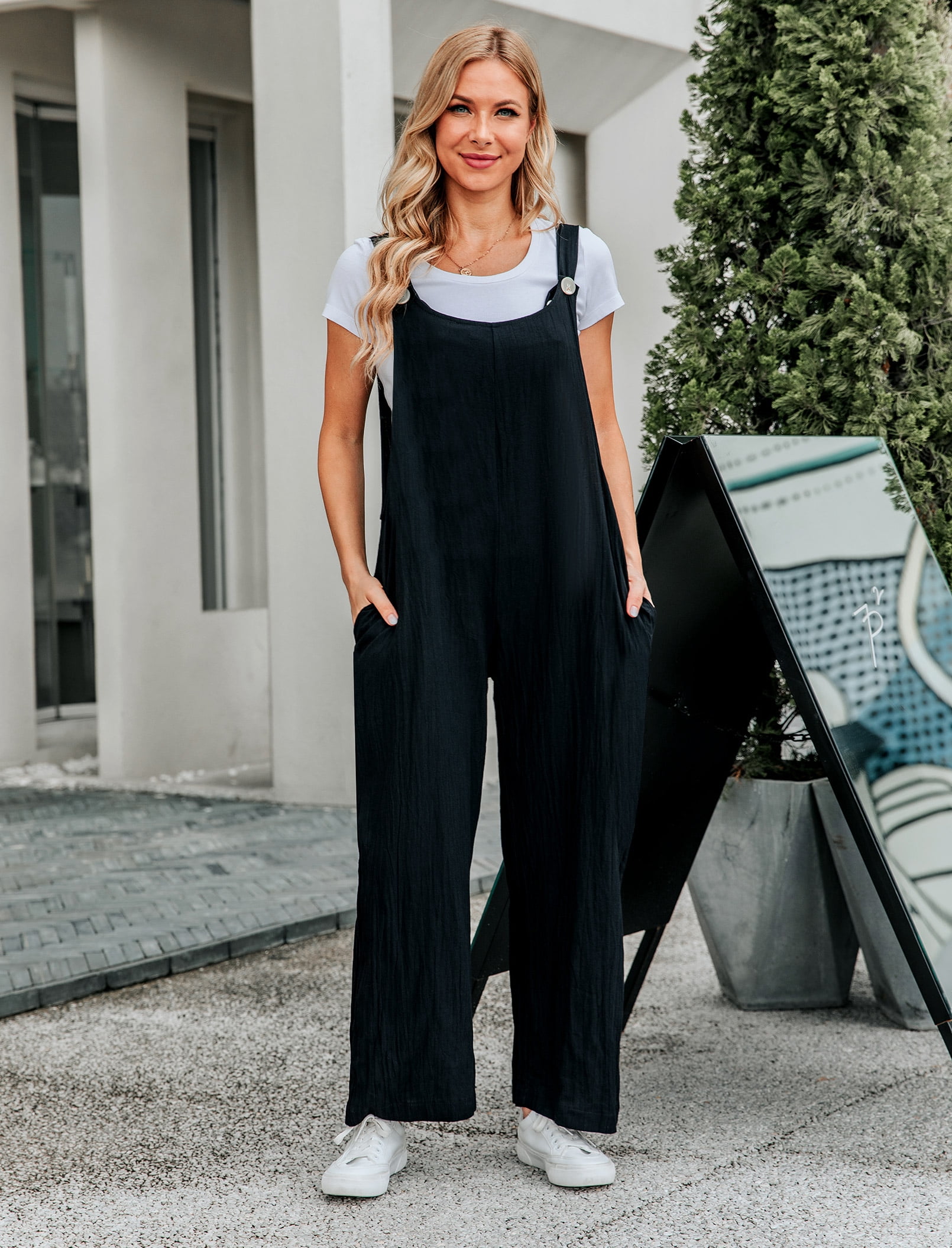 Women Casual Baggy Linen Jumpsuit 