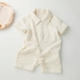 thumbnail image 4 of Knitted Collar Polo Style Waffle Onesie., 4 of 8