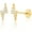 Yellow Gold, variant on 14K Solid Gold Lightning Bolt Stud Earrings Cubic Zirconia CZ Stones for Women