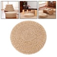 thumbnail image 4 of Japanese Style Handcrafted Friendly Padded Knitted Straw Flat Seat Cushion, Hand Woven Tatami Floor Cushion Pad - 45x45cm, 4 of 6