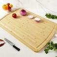 thumbnail image 6 of Premium Natural Bamboo Cutting Board - Large 30"x20" (76x51x2Cm) with Deep Juice Groove, Reversible Serving Tray & Heavy Duty Design, Non Toxic Wooden Chopping Board for Meat, Veggies & Charcuterie, 6 of 7