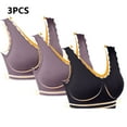 thumbnail image 4 of jobturf 3 Pack Sports Bras for Women Lace Trim No Underwire Breathable Bras Comfortable Seamless Push Up Full Coverages Everyday Bra, 4 of 9