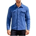 thumbnail image 2 of Ceisia Warm Fleece Mens Loose Fit Solid Color Button Down Shirt Jacket Gifts, 2 of 5