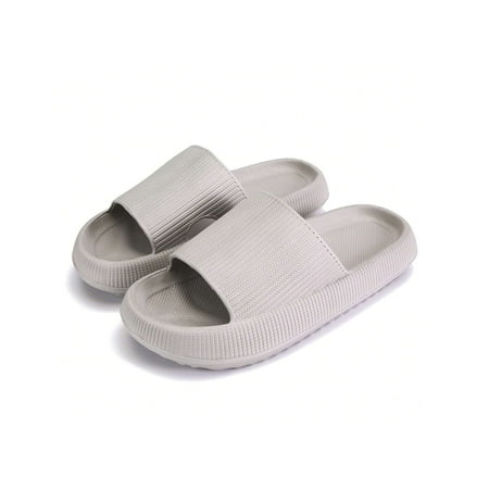 

Nvzi Pillow Slippers for Women and Men Non Slip Quick Drying Shower Slides Bathroom Sandals ，Ultra Cushion ，Thick Sole（Size：36-37，Grey）