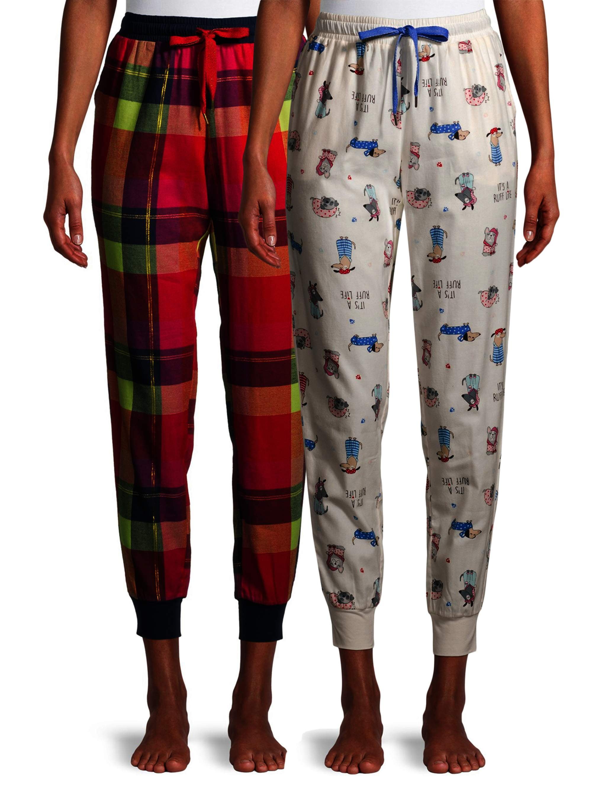 Secret Treasures - Secret Treasures Women's and Women's Plus Flannel Pajama Joggers, 2-Pack