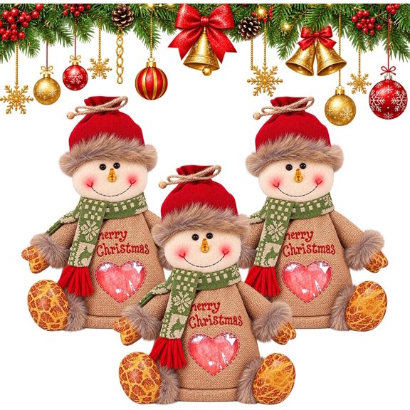 CCCHCY Christmas Gift Bags Zipper Design, Reusable Christmas Gift Bags,Large Capacity with Drawstring for Chritmas Party Decor Candy and Gift (3PCS C)