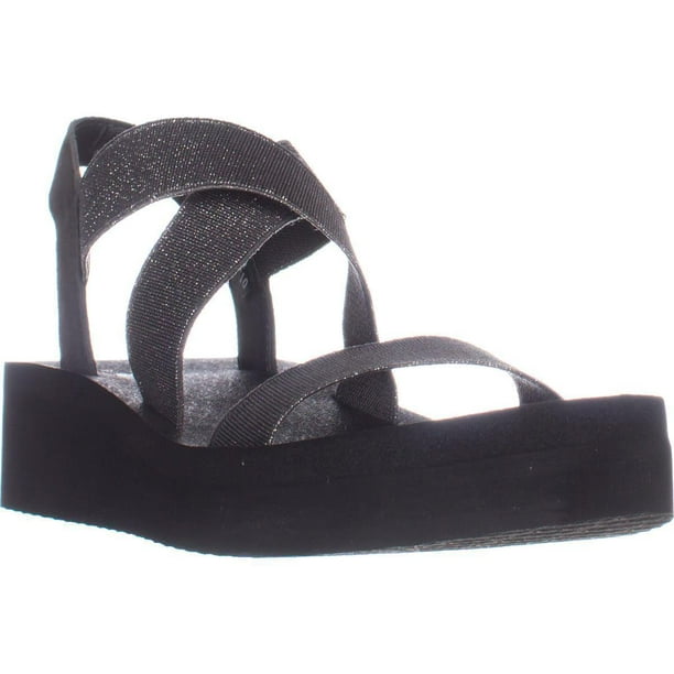 Yellow Box Womens Yellow Box Bunkie Mellow Mat Strapy Wedge Sandals, Pewter