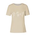 thumbnail image 4 of Tops de Ajuste Suelto para las Mujeres Sudadera Casual Impresa Manga Corta Cuello Redondo Superior, Poliéster, 4 of 6