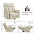 thumbnail image 3 of MCombo 450LB Oversized Dual Motor Power Lift Recliner Chair for Big Tall Elderly, Hidden Cup Holders, Faux Leather, Cream White, 3 of 10