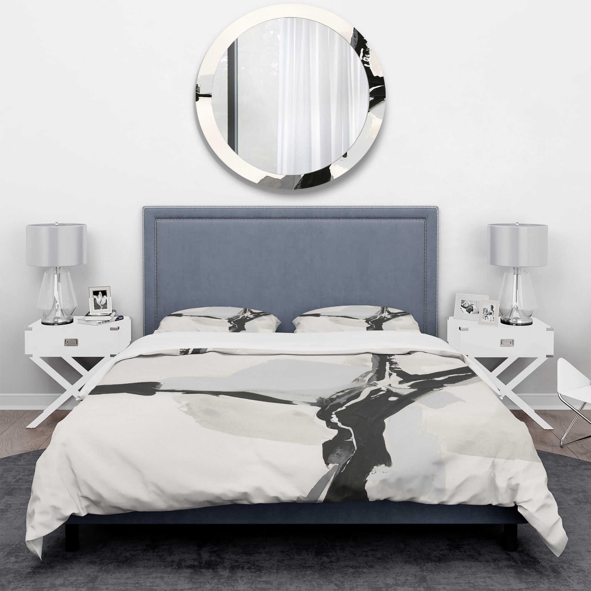 Designart 'Abstract Neutral III' Geometric Duvet Cover Set