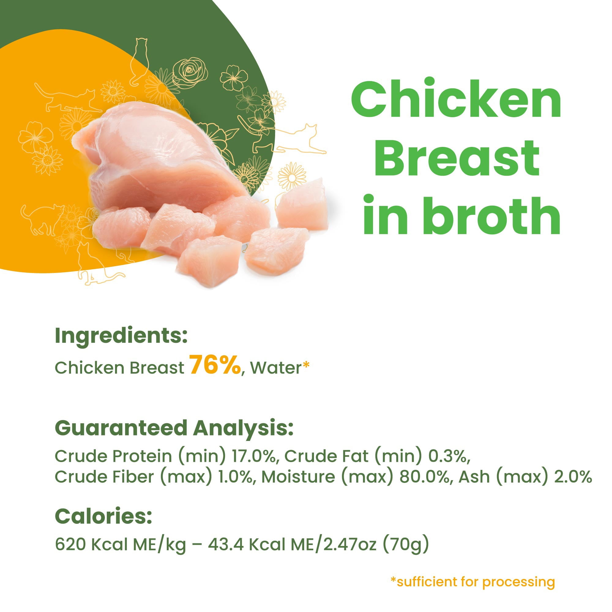 Almo Nature: HQS Natural Cat 24 Pack: Chicken Breast In Broth - 2.47oz Cans, Supplemental Adult Cat Canned Wet Food, Limited Ingredient, Grain Free