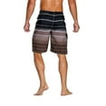 thumbnail image 3 of Nonwe Men's Beachwear Quick Dry Holiday Drawstring Striped Board Shorts Coffee 34, 3 of 6