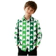 thumbnail image 2 of Blusa y camisa de manga larga con cuello vuelto para niños, camisa informal de moda para niños y niñas, camisa de manga larga con estampado del Día de San Patricio, camisa de manga larga con cuello vu, 2 of 9
