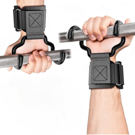 Weight Lifting Hooks with Gym Grip, 330 LB Adjustable Strap Hand Grips with Thick Wrist Padding for Weightlifting, Deadlifts, Pull-Ups, Strength Training, Wrist Wraps Hooks for Seniors