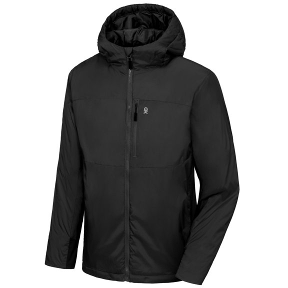 Little Donkey Andy Men's Puffer Jacket Lightweight Warm Winter Coat Hooded Windproof Insulated Jacket Black S