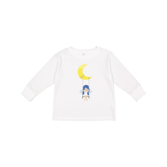 Inktastic Cute Fairy, Fairy On The Moon, Fairy On A Swing Girls Long Sleeve Toddler T-Shirt