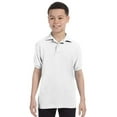 thumbnail image 3 of Hanes Cotton-Blend Kids` Jersey Polo, XL, Light Blue, 3 of 4
