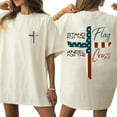 thumbnail image 4 of Unisex Patriotic Christian T-Shirt, “Stand for the Flag, Kneel for the Cross” Double-Sided 4th of July Graphic Tee, Cotton Crew Neck Shirt, Sizes S–5XL, 4 of 7