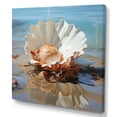 thumbnail image 2 of Designart "White Clam Ocean " Animals Canvas Wall Art, 2 of 5