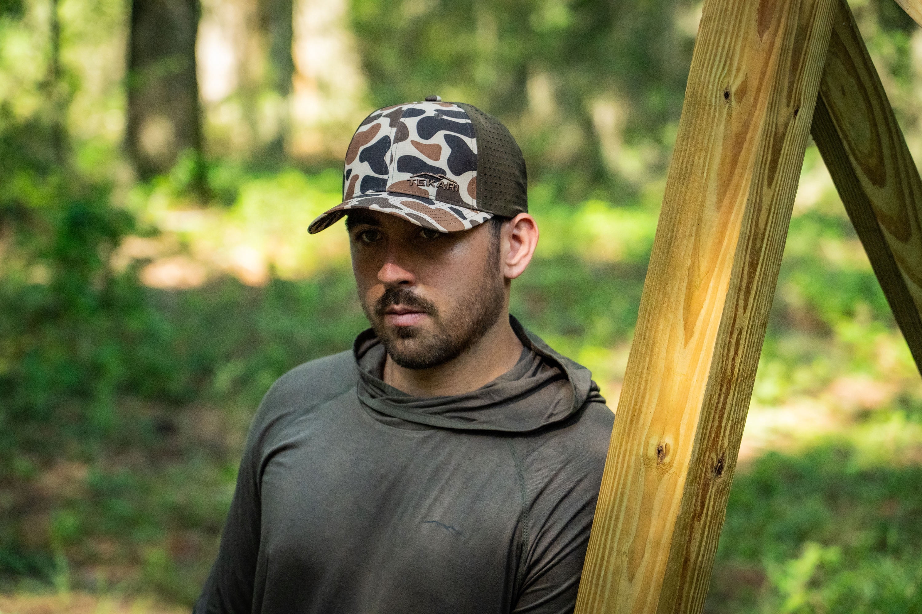 5 Panel Camo Ripstop Laser Cut Snap Back Curved Bill, OSFM