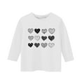 thumbnail image 5 of White Girls Long Sleeve Cold Shoulder Top, Cute Heart Print Soft Stretch Polyester Spandex Casual Shirt for 4-12 Years Old Kids, Easy Care Everyday Wear,Size 12-13T, 5 of 5