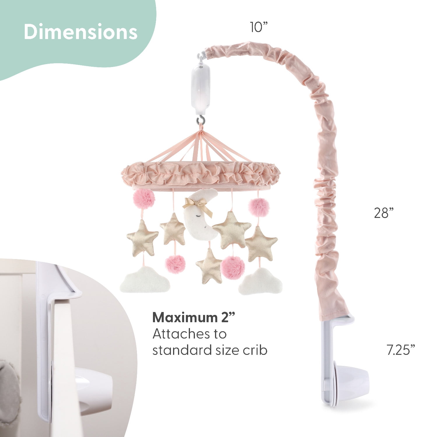 The Peanutshell Grace Celestial Musical Crib Mobile