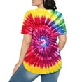 thumbnail image 5 of jtjvou Women's Business Work Blouse Going out Tops for Teen Tie Dye Print Tops Trendy Fashion Lady Crewneck Blouse Plus Size Short Sleeve Pullover Summer Multicolor,L, 5 of 6