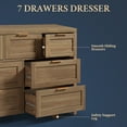 thumbnail image 4 of OAKHAM 7 Drawer Dresser, Wooden Chest of Drawers for Bedroom Living Room, Walnut, 4 of 8