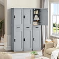 thumbnail image 6 of 67“ Tall Bathroom Cabinet, Storage Cabinet with 4 Shelves & 2 Doors, Narrow Storage Cabinet for Bathroom, Living Room, Home Office, Greige, 6 of 17