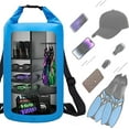 thumbnail image 2 of Waterproof Dry Bag,10L Dry Bag, Roll Top Waterproof Backpack with 500D PVC Material for Travel, Swimming, Boating, Rafting, Durable 500D PVC, 2 Straps, 2 of 5