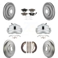 thumbnail image 1 of Transit Auto Front Rear Disc Brake Caliper Coated Rotors Drums Ceramic Pads Kit (8Pc) for Car Volkswagen Jetta Beetle with 312mm Diameter Rotor KCG-100408C, 1 of 11
