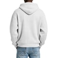 thumbnail image 6 of Men's Full Zip Hoodie Waffle Knit Pullover Long Sleeve Casual Loose Fit Sweatshirt Hooded Tops with Pockets White 5XL, 6 of 6