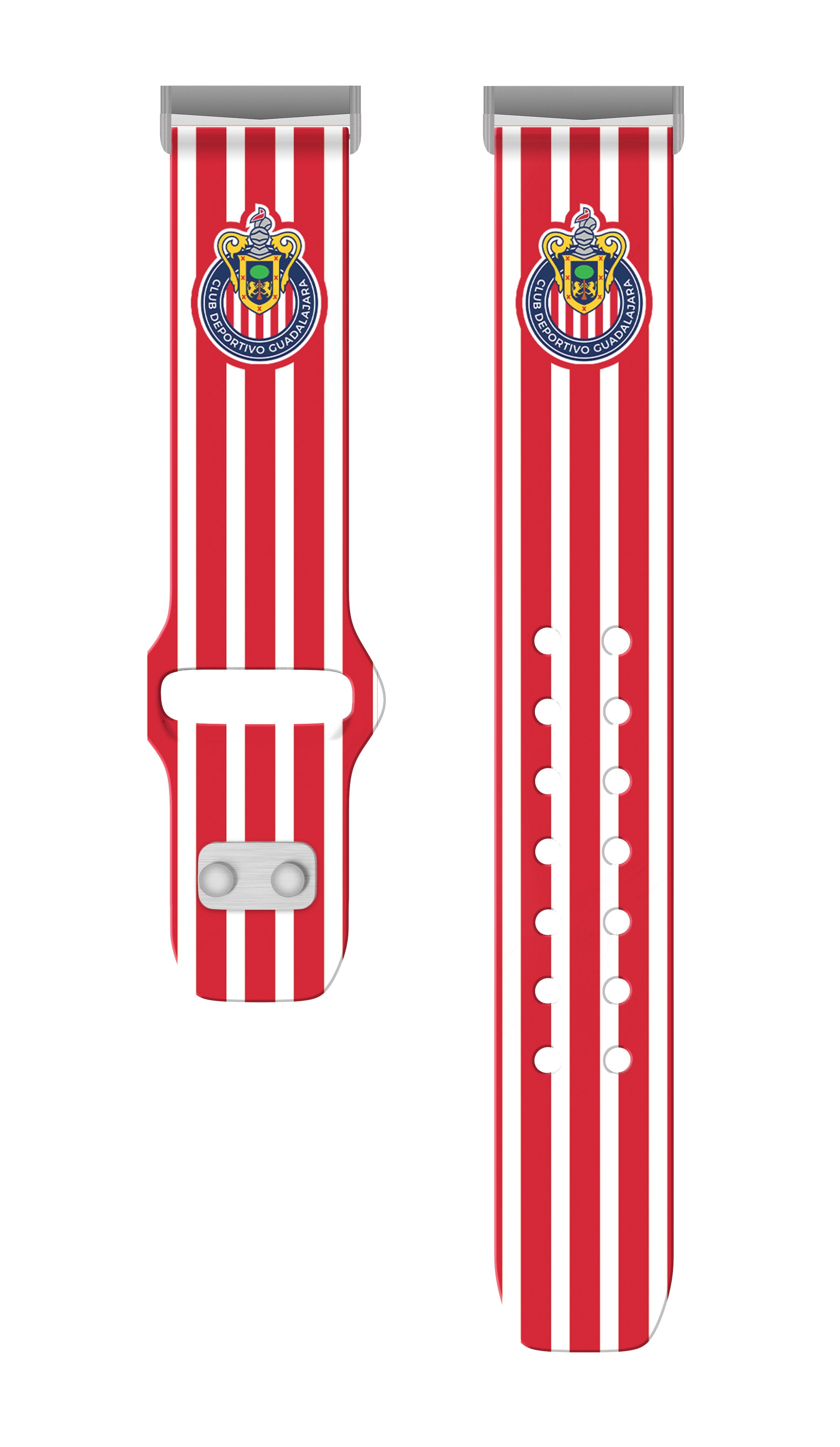 Chivas de Guadalajara HD Watch Band Compatible with FitBit Versa 3 & Sense (20mm Long Stripes)