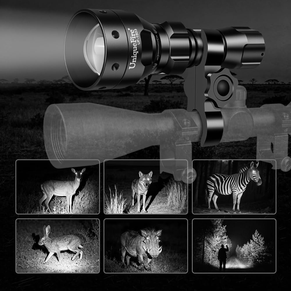 ZC 1503 850nm IR Illuminator Flashlight Lights for Night Vision 50MM Lens Zoomable Infrared Spotlight with 3 Modes Memory IR Flashlight Coyote Night Fishing IR Light