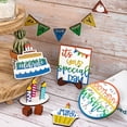 thumbnail image 4 of Xihbxyly Letrero de Madera de Granja con Diseño de Ganado, Decoración para Bandeja de Pascua, Diseño Colorido de Doble Cara, Perfecto para Chimenea, Cafetería, Bandeja Escalonada, Decoración Festiva, 4 of 6