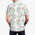 thumbnail image 4 of Balery Lilies Flowers Printed Men’s Short Sleeve Polo Shirt, Midweight Men's Shirt,Golf Polo shirts -3X-Large, 4 of 8