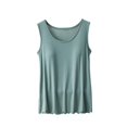thumbnail image 4 of Blmnix Sleep Tops Pajamas for Women Plus Size Pajamas Modal Pajamas Women Pjs Crew Neck Green Relaxed Sleeveless Regular Soft Pajama Set for Women,L, 4 of 5