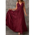 thumbnail image 3 of ABPHQTO Vestido maxi de cintura alta sin espalda con lazo de ganchillo de encaje rojo para mujer, 3 of 5