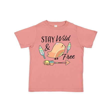 

Inktastic Stay Wild & Free with Chick Feathers and Arrow Gift Toddler Toddler Girl T-Shirt